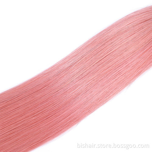 Wholesale 1B/Pink Ombre Color Bundles Straight Brazilian Human Hair Bundle for Black Women Cheap Colored Black Pink Wig